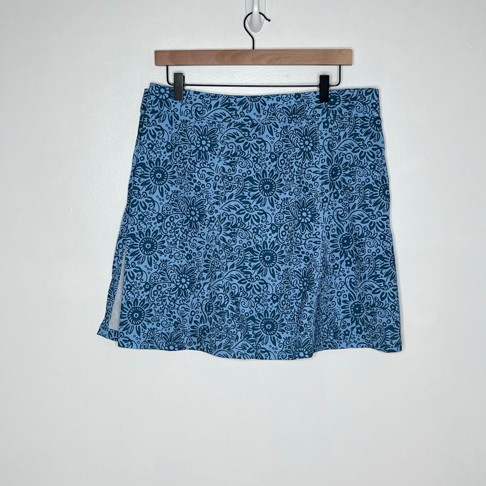 RipSkirt Hawaii Blue Tropical Floral Wrap Skirt w Pockets Size Large - Picture 8 of 8